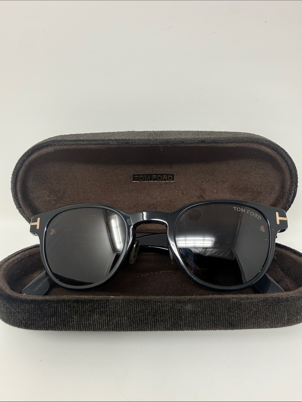 Tom Ford Men's Black Sunglasses with Gold Accents